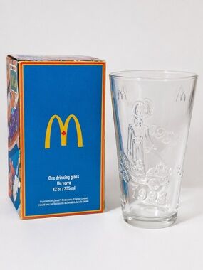 Vintage McDonald’s 1993 12 oz Glass Tumbler Collectible Cup w/ Original Box
